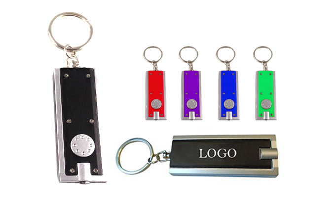 Logoed Rectangular LED Keychain Keyring Key Holder
