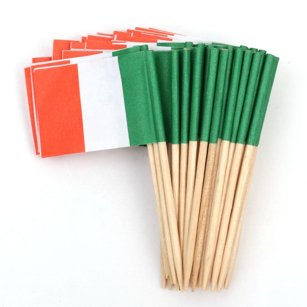 Custom Mini Size Bamboo Flag Pick Hand Flag Sticks