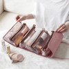 Travel Makeup Cosmetic Storage Bag with Four Detachable Compartments Foldable Travel Toiletry Bag Cosmetic Makeup Kit