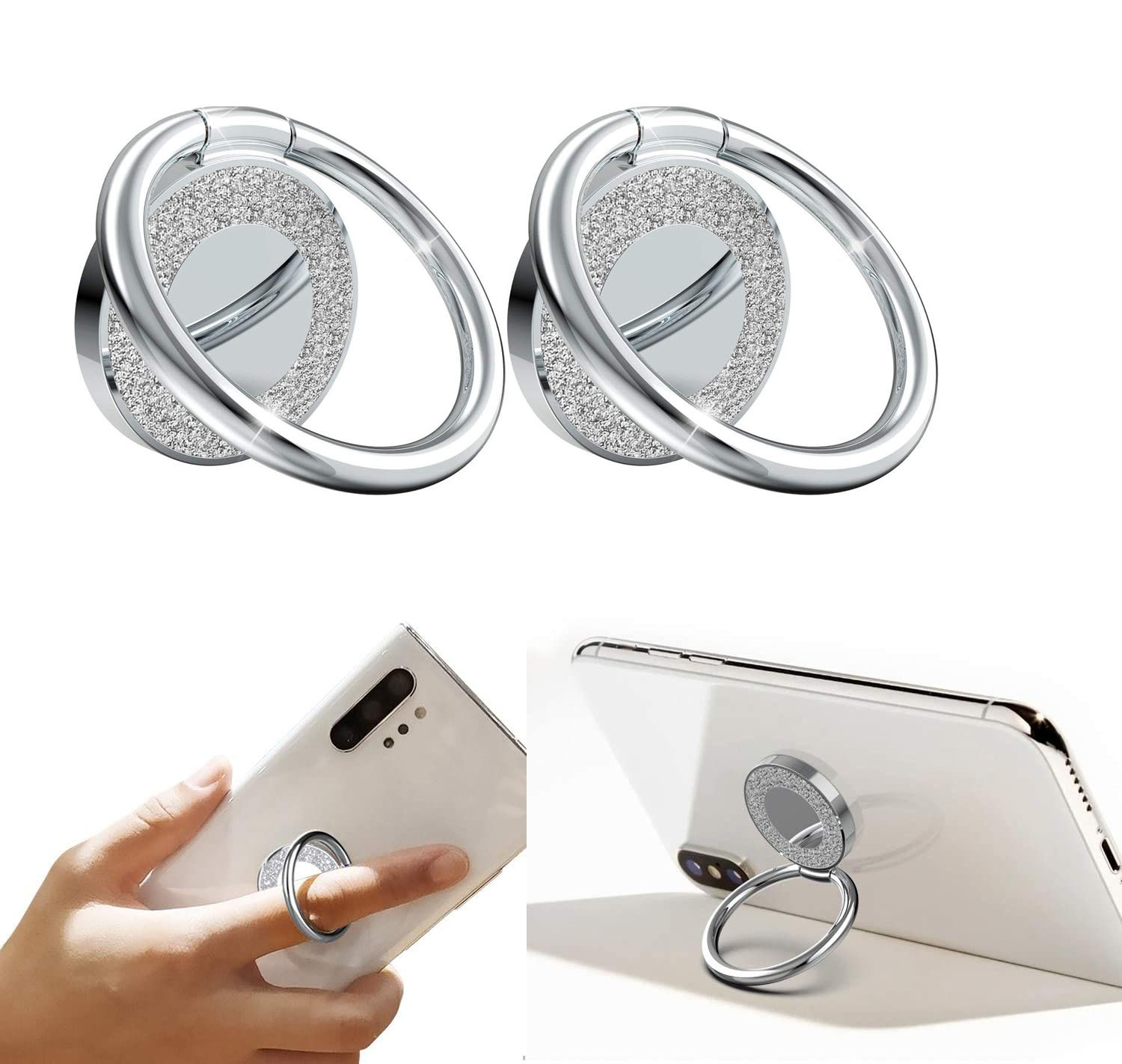 Shimmer Powder Electroplated Mobile Phone Ring Buckle Support Ultra Thin Magnetic Suction Ring Buckle Support
