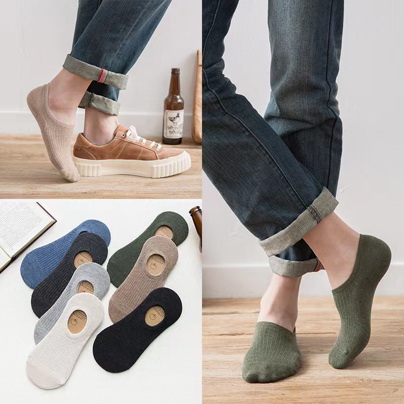 Men Women Custom Logo Cotton Elastic Invisible Ankle Socks