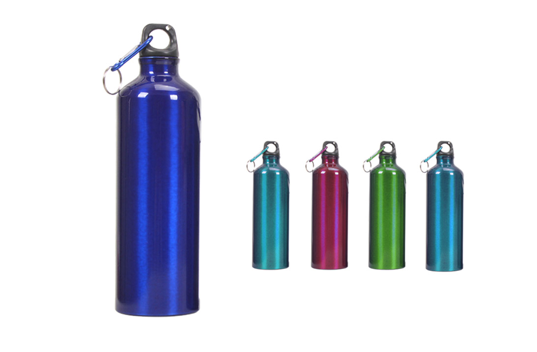 Pacific Aluminum Sports Water Bottle 26Oz with Carabiner