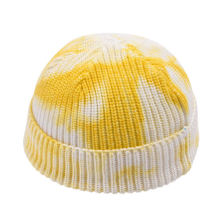 Tie-dye Process Bowler Colorful Warm Winter Knit Skull Hats