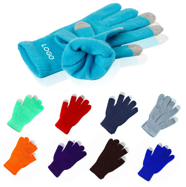 Acrylic Touch Screen Knitted Winter Gloves
