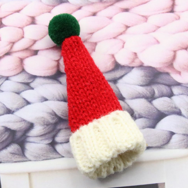 Christmas Mini Red Santa Hats Bottle Candy Cover Santa Claus Hats for Christmas Party Decor