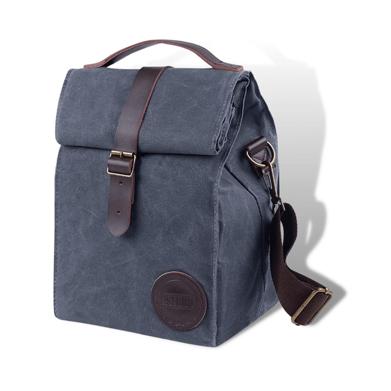 Insulated Waxed Canvas Lunch Bag