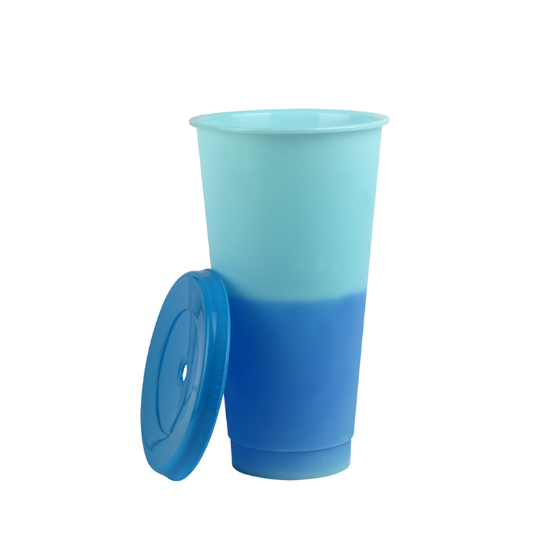 PP Thermochromic Cup Hot And Cold Variants Plastic Color-changing Tumbler Straw Cup