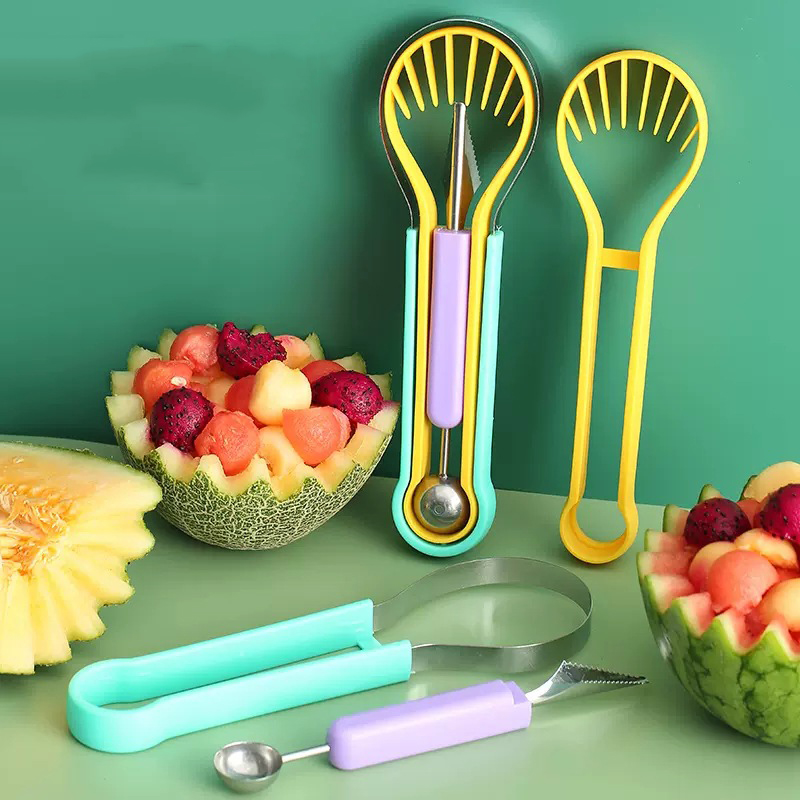 Reusable Convenient Storage 3 In 1 Fruit Digger Carving Knife