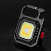Small Rechargeable Keychain Flashlights Portable Pocket Light with Folding Bracket Bottle Opener and Magnet Base for Walking