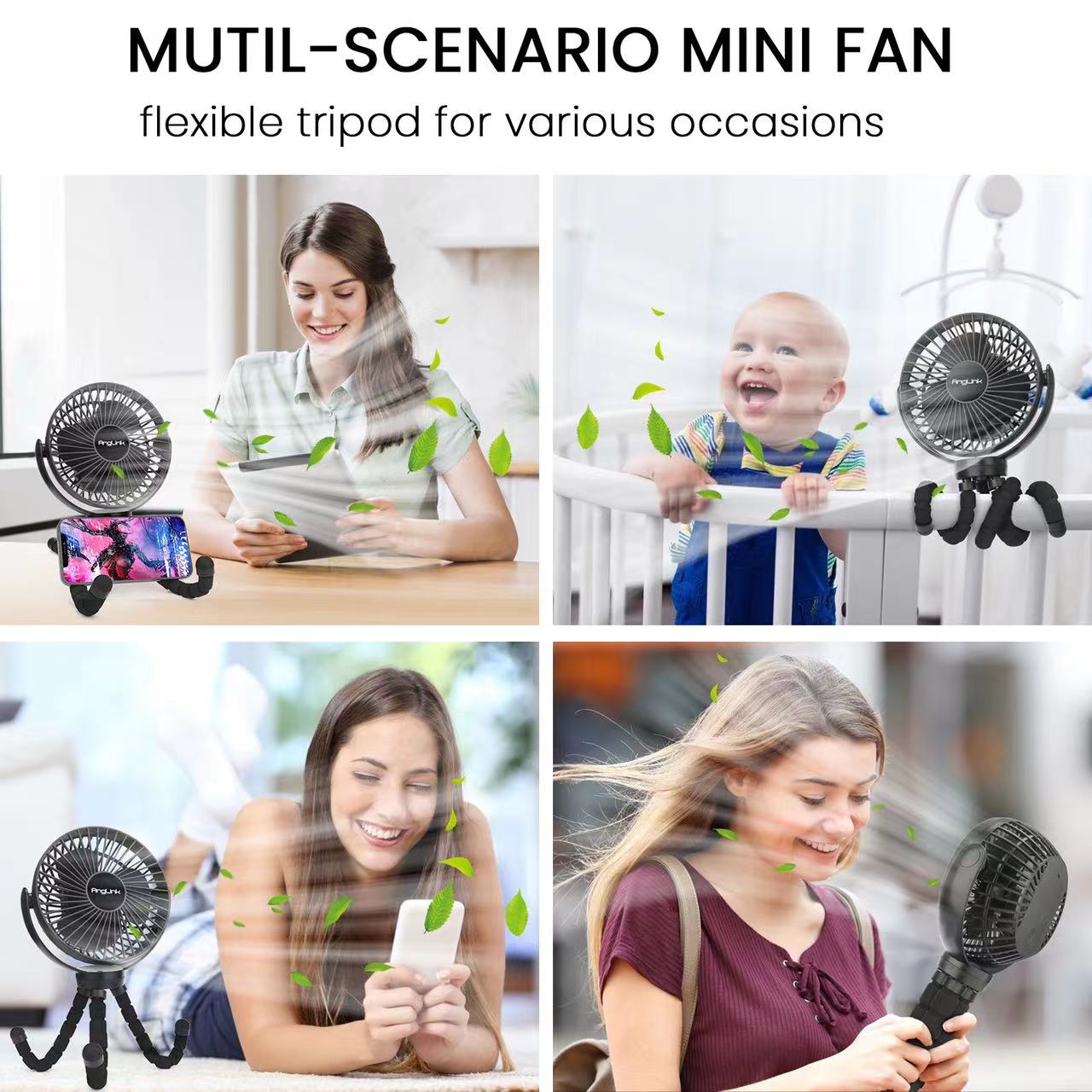 Portable Stroller Fan With Power Bank