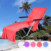 Beach Chair Cover with Side Pockets, Microfiber Chaise Lounge Chair Towel Cover for Sun Lounger Pool Sunbathing Garden Beach Hotel