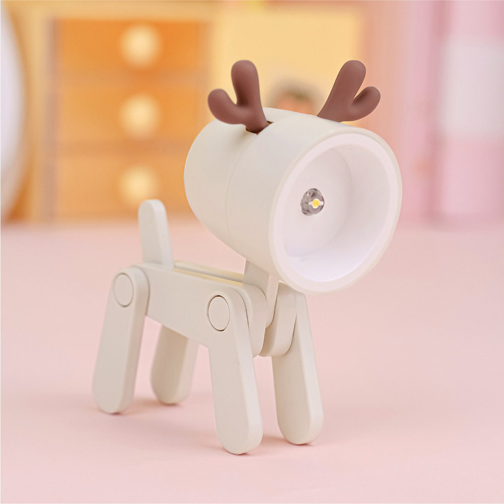 Mini Led Dog Night Light Cute Small Phone Holder Lamp Foldable Desk Lamp Portable Reading Table Light