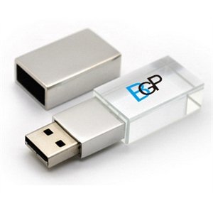 Imprinted LED Light Crystal USB Flash Drive