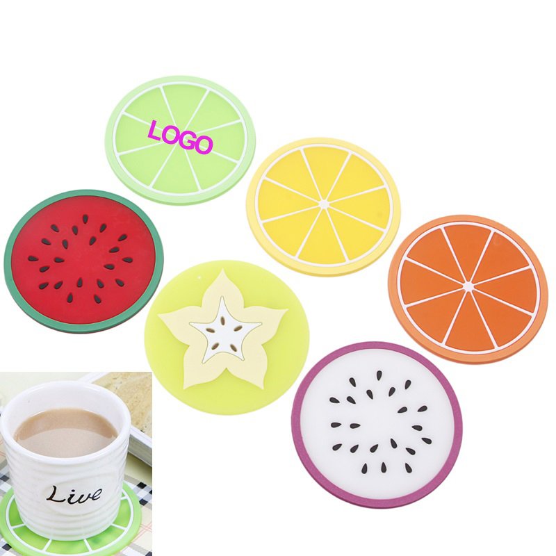 Customized Fruit Silicone Drinks Coasters