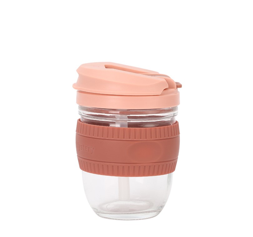 12oz 350ml Leakproof Straw Glass With Lid