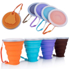 Wholesale Reusable Foldable Silicone Water Cup With Lids