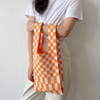 Stripe Wrist Tote Knitting Handbags Knot Purse Light Shopping Bag Beach Bag for Women