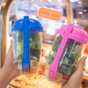 Salad Water Bottle with Fork Salad Lunch Containers With Lid And Fork
