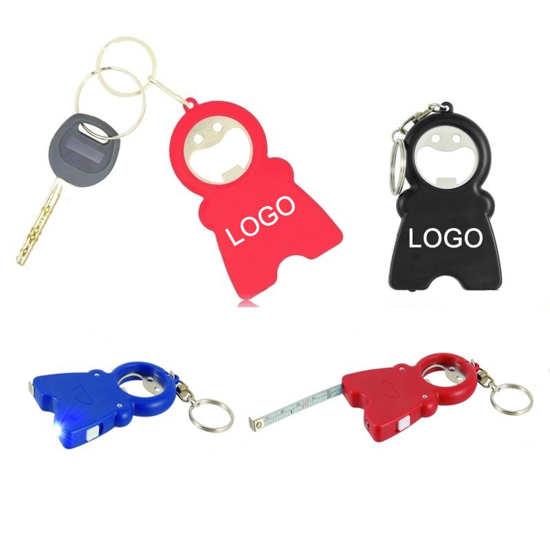 Print Smile Keychain Opener Light With Tape Measure