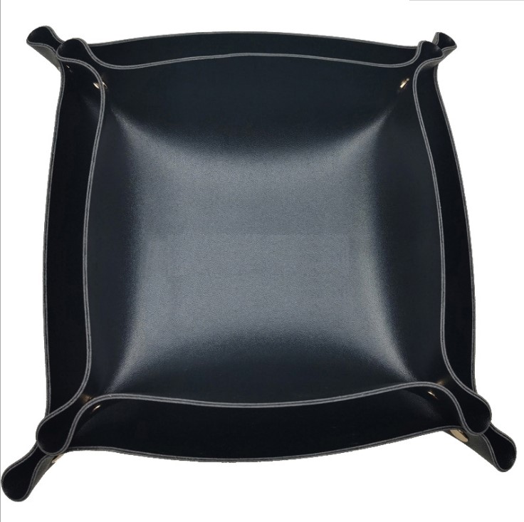 Tabletop Leather Storage For Cosmetics Jewelry Tray
