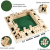 8.6 Inches Shut The Box Family Game ( 1-4 Players ), 4 Sided Large Wooden Number Dice Board Game for Kids, Adults