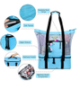 2 In 1 Mesh Beach Tote Bag With Detachable Beach Cooler Bags