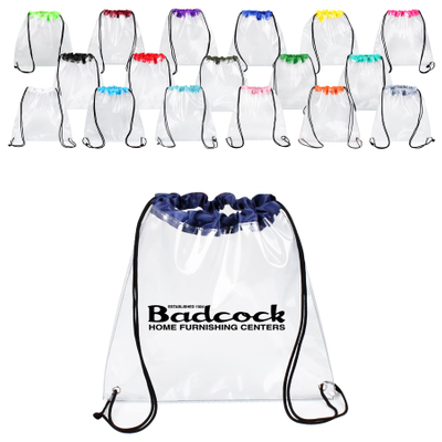 Custom Clear PVC Backpack Drawstring Bag