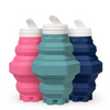 Collapsible Water Bottle 17oz Spout Lid Ultra Packable Travel Friendly Food Grade Silicone