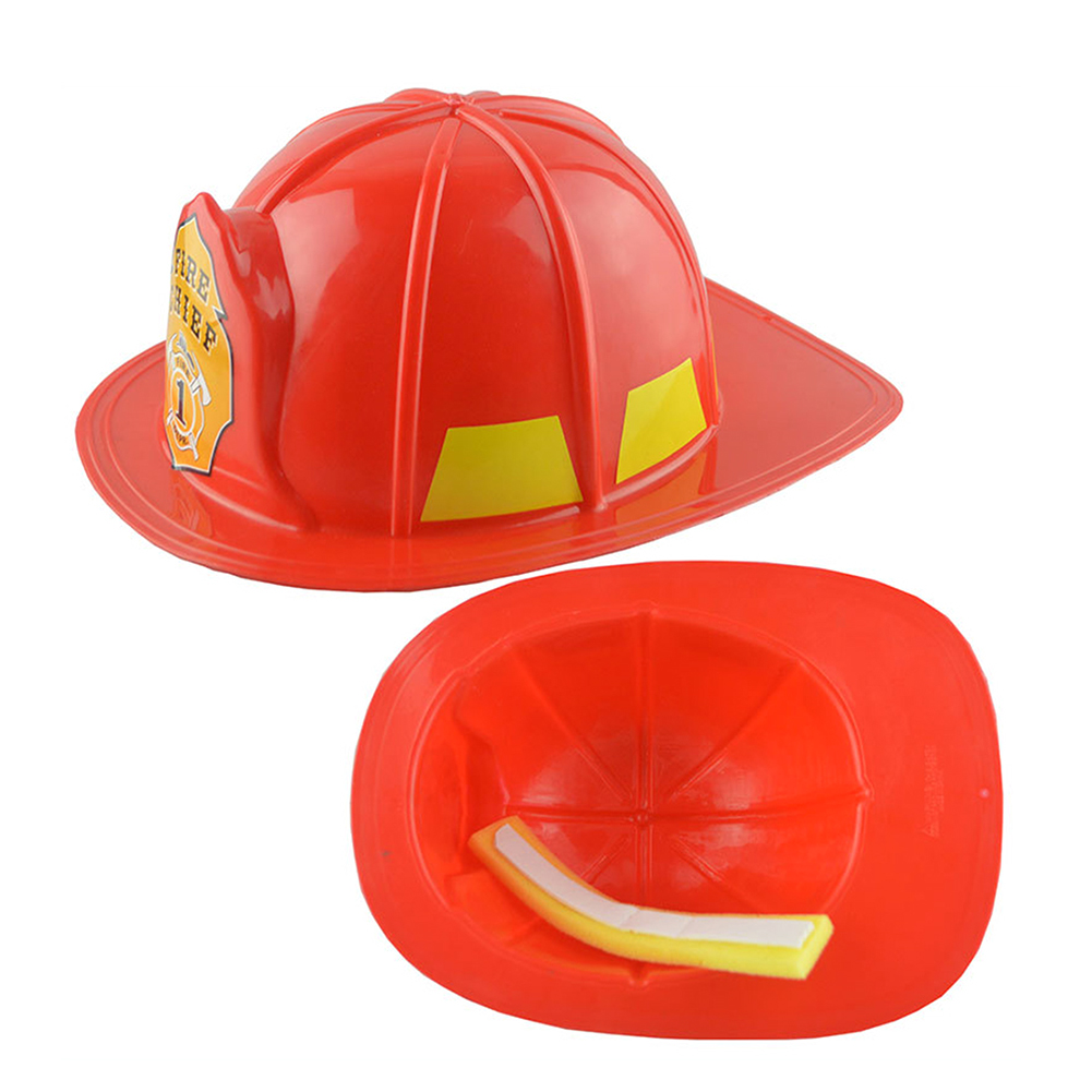 Simulation Fireman Chief Safety Helmet Firefighter Hat Cap Kids Toy Party Supply Kids Halloween Cosplay