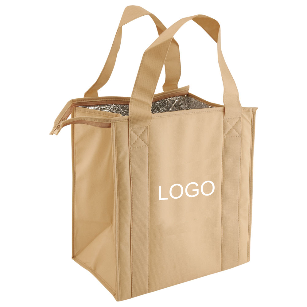 13 " x 15 " x 10 " Insulated Thermo Grocery Cooler Bag With Zipper