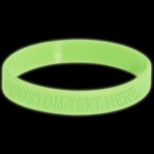 Print Debossed Glow In Dark Silicone Wristbands