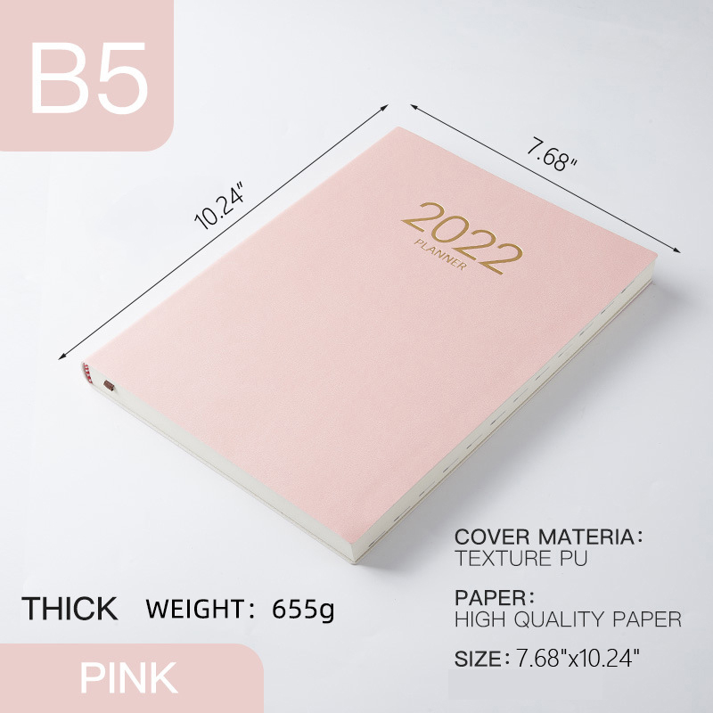 2022 B5 Planner Notebook Journal Soft Leather Cover 7.68"x10.24" Back to School, Office Supplies