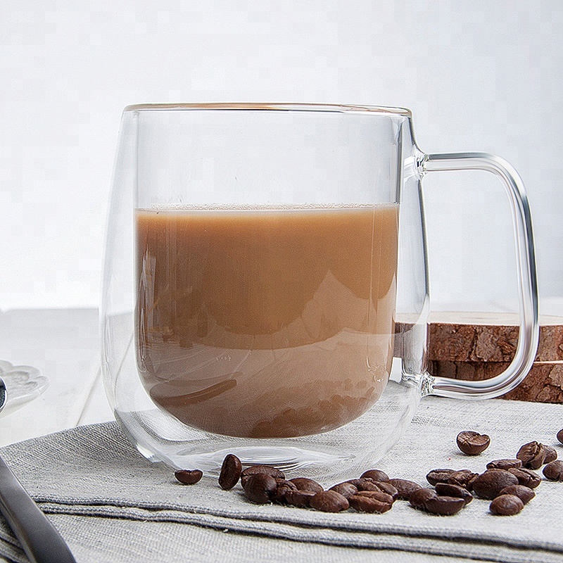 Double Wall Glass Espresso Coffee Mug With Handle