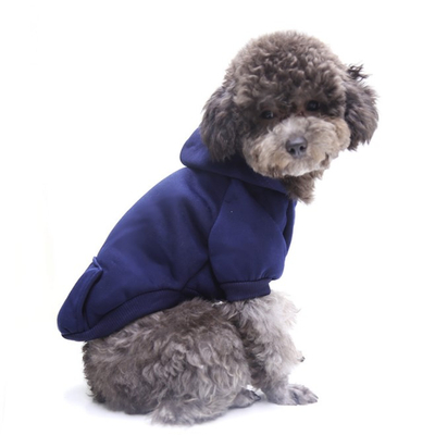 Autumn Winter Solid Color Cotton Warm Outdoor Pet Hoodie With Pocket