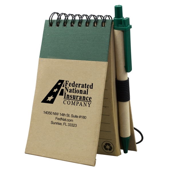 Recycled Jotter Notepad with Paper Pen