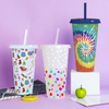 Christmas Cold Color-changing Straw Plastic Tumbler Cups