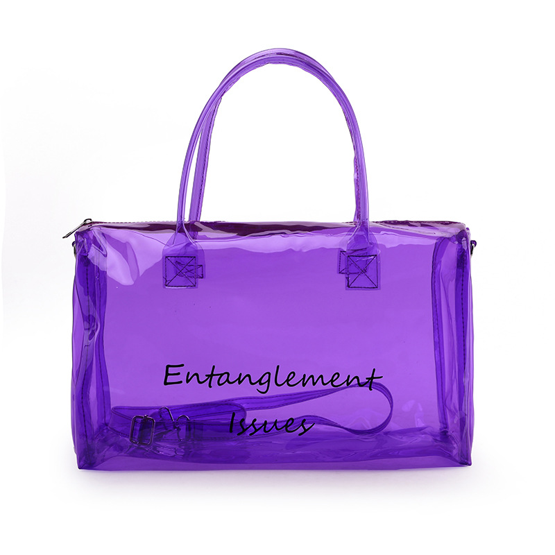 Clear Cosmetics Bag Transparent Tote Bag Thick PVC Zippered Toiletry Large Shoulder Bag Beach Bag