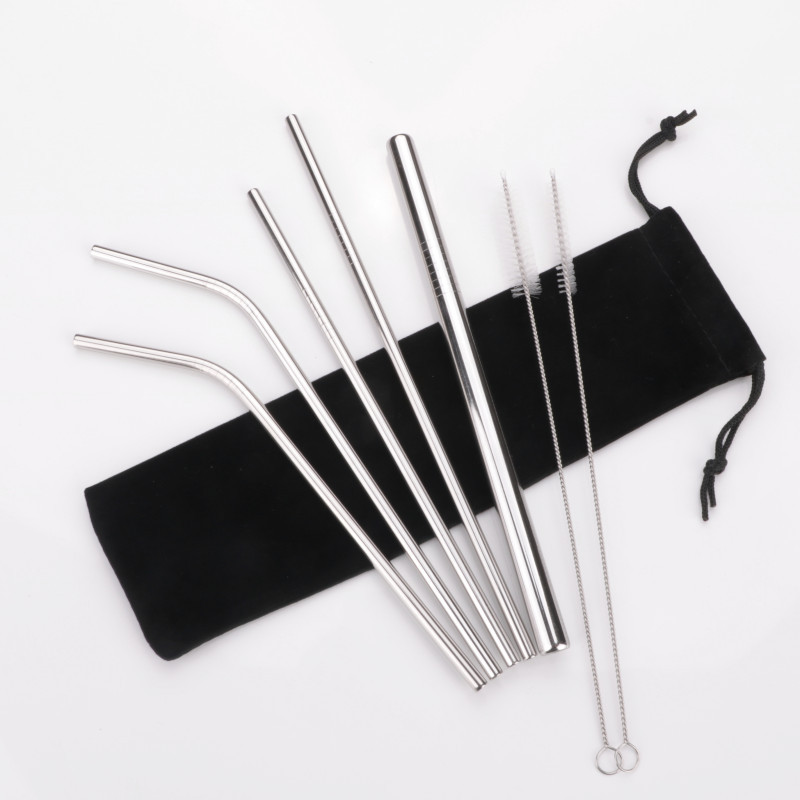 7-Pack Stainless Steel Straw Fit