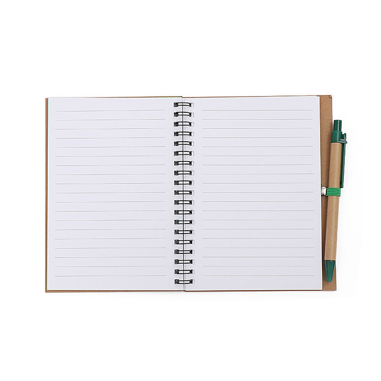 Custom Promotional Recycled Spiral Notebook With Pen BSD0276 Buy